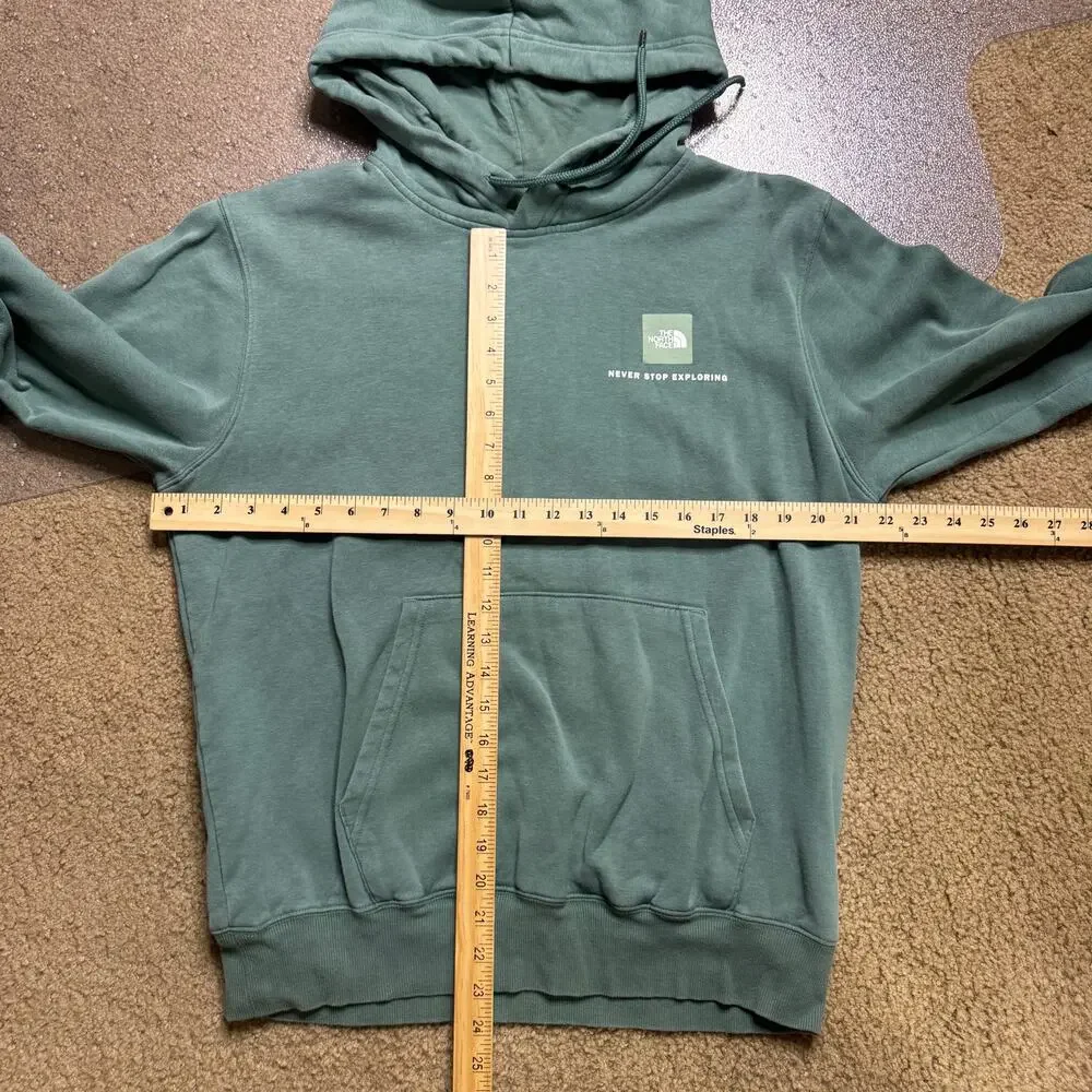 The North Face Men's Teal Hoodie 'Never Stop Exploring' Sweater M Medium Jacket